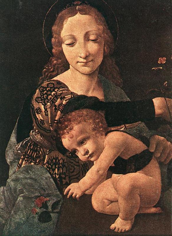 BOLTRAFFIO, Giovanni Antonio Virgin and Child with a Flower Vase (detail) Germany oil painting art